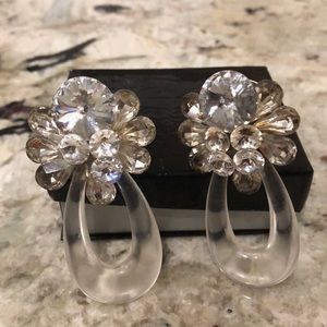 Vintage Crystal Earrings Clip On
